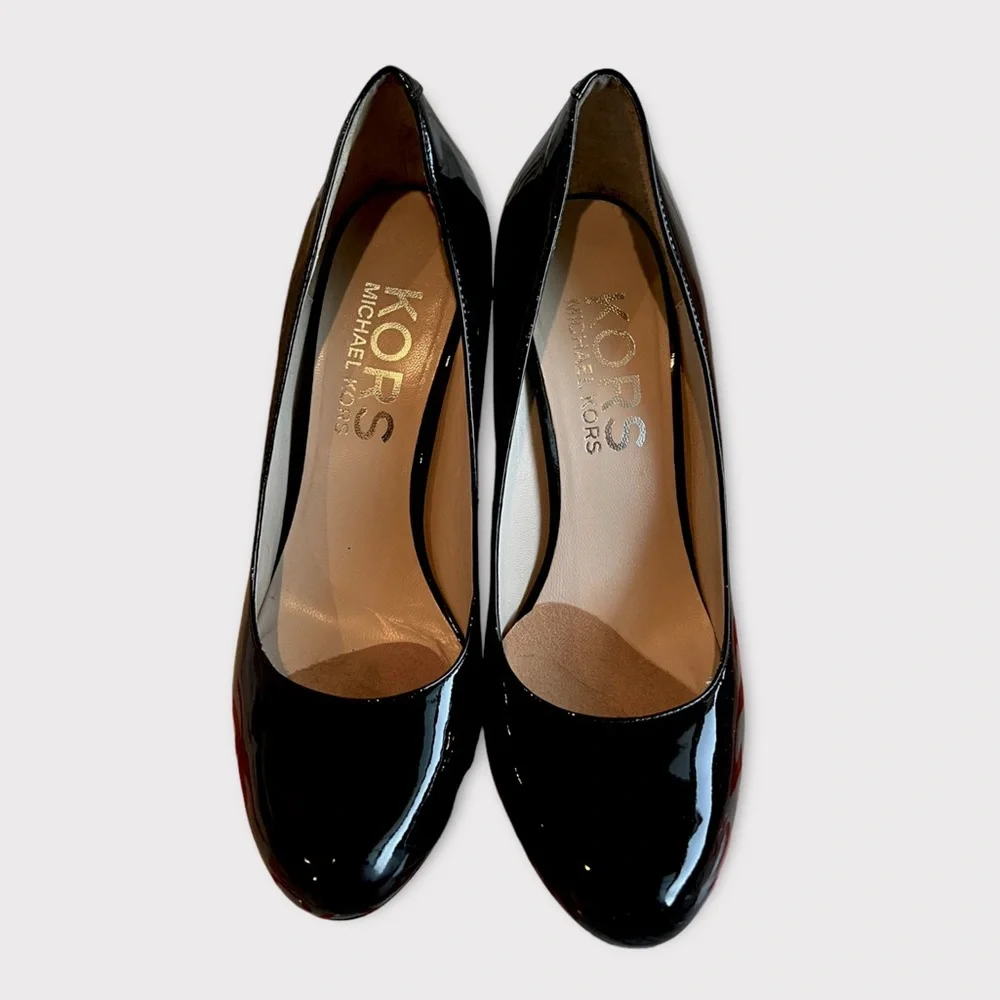 Michael Kors Black Patent Heels Sz 7.5 - Picture 2 of 8